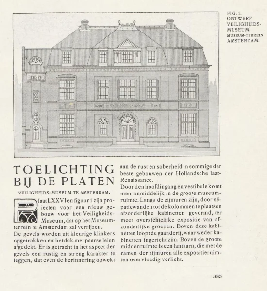 Afbeelding uit: 1910. Een eerder ontwerp, gepubliceerd in Cuypers' eigen tijdschrift Het huis, oud & nieuw. Jrg 8, 1910.