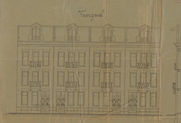 Afbeelding uit: 1894. Het ontwerp van de voorgevels.