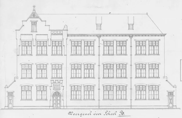 Afbeelding uit: 1900. Het ontwerp van de voorgevel.