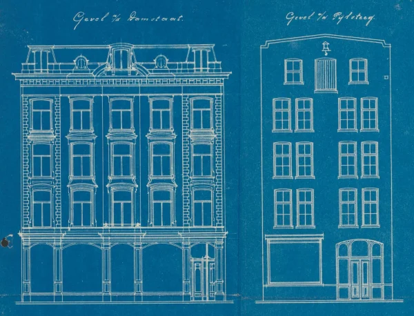 Afbeelding uit: 1909. Gevels vóór de verbouwing van 1909.