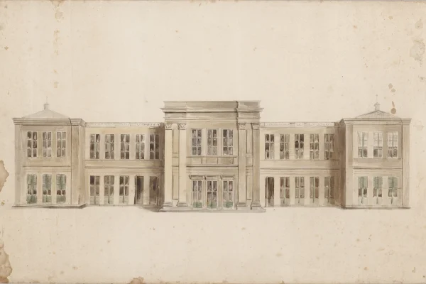 Afbeelding uit: circa 1850. Concertzaal in het Wertheimpark (1851).
Bron afbeelding: Stadsarchief.