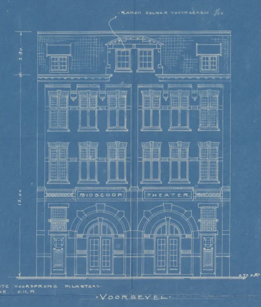 Afbeelding uit: 1912. Het ontwerp van de voorgevel.