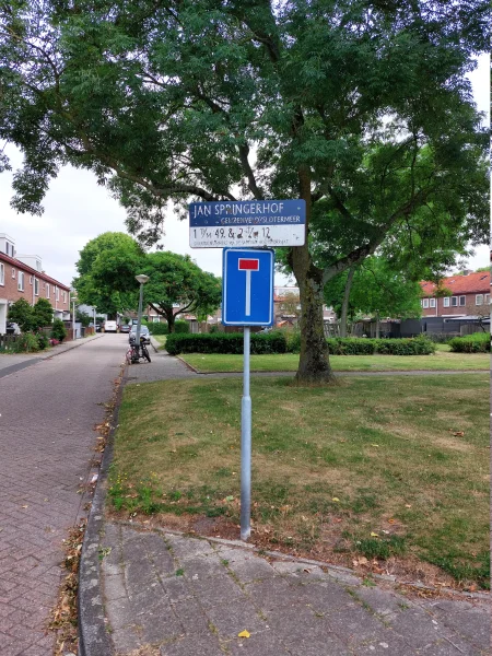 Afbeelding uit: juli 2026. In Geuzenveld is een straat vernoemd naar Jan Springer.