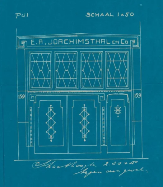 Afbeelding uit: 1917. Het ontwerp van Schenk voor een nieuwe pui.