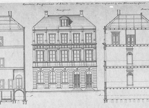 Afbeelding uit: 1869. Het ontwerp van de voorgevel van nummer 119.