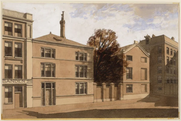 Afbeelding uit: 1907. Gevels aan de Gerard Doustraat.
Bron afbeelding: Stadsarchief.