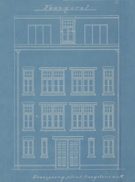 Afbeelding uit: 1912. Ontwerp van de voorgevel van 119-121.