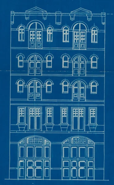 Afbeelding uit: 1905. Het gevelontwerp uit 1905.