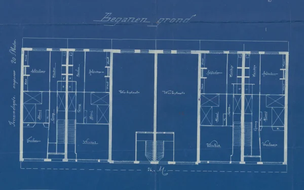 Afbeelding uit: 1896. Plattegronden van de begane grond.
