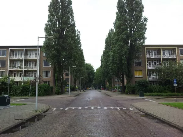 Afbeelding uit: juli 2012. De Radioweg, de centrale as van de tuinstad.