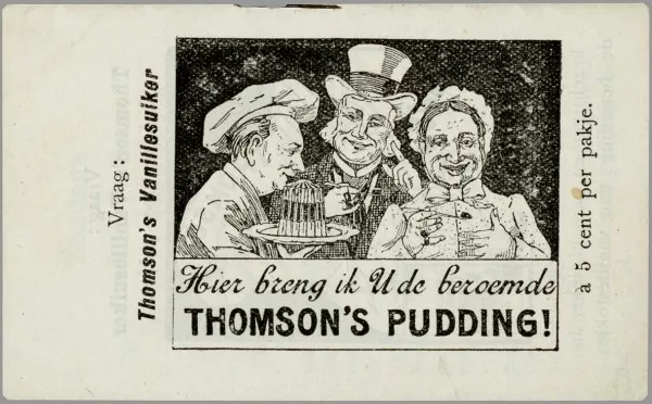 Afbeelding uit: 1900-1925. Achterkant van een receptenboekje van de puddingfabrikant.